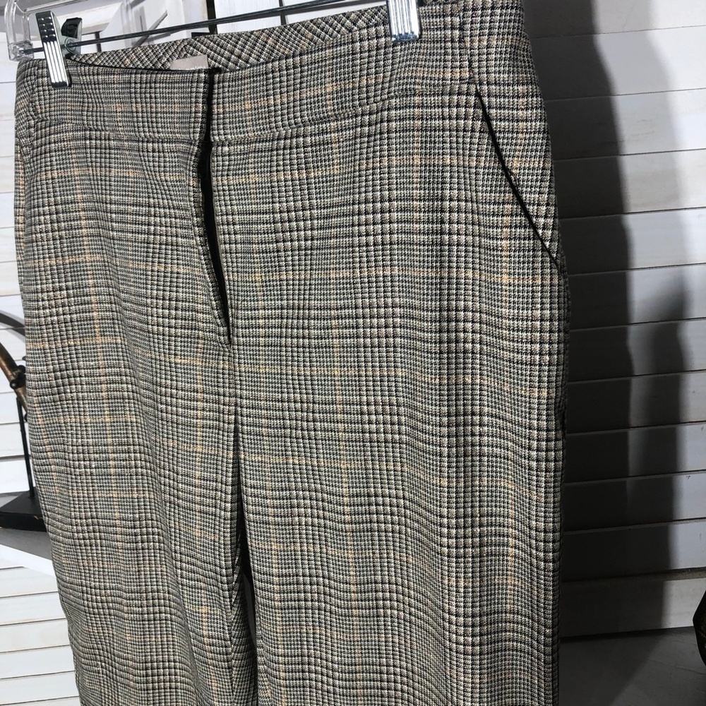 Chico's plaid pants wide leg high rise preppy academia Heritage office-wear sz 6 - Picture 5 of 9